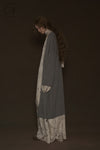 Mutedance 24 Autumn and Winter Wear Scarf Flower Dye Long Dress MD-MD24FW106-hoary